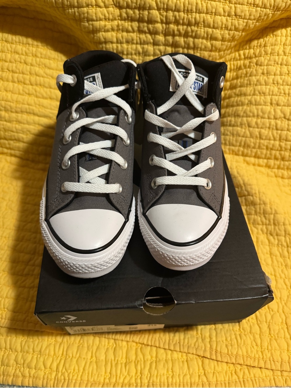 Converse Kids Gray and White Low Top Sneakers